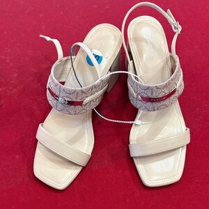 Calvin Klein Women's Cream and Silver Sandals